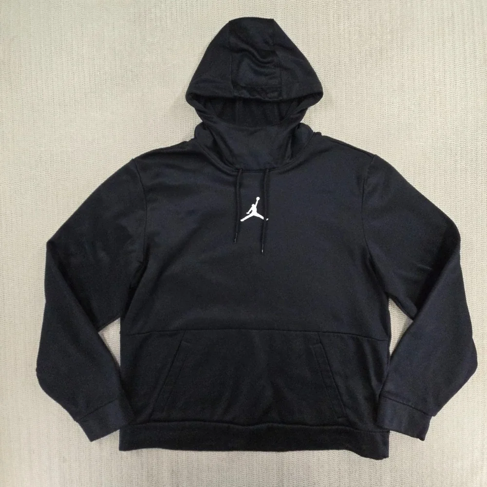 Jordan 23 Alpha Hoodie Sweatshirt Men Large Black Center Jumpman Logo Basketball